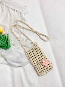 1 件可爱休闲清新镂空纯色钩针迷你手机包,轻便可折叠,饰有小花,女士度假斜挎包,适合度假、日常通勤、休闲购物和时尚服饰搭配,与钩针套装完美搭配,度假必备,可爱风。 - 彩色 - 查看 17