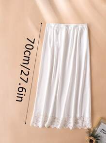 3 Pieces/2 Pieces/1 Piece, Multi Specification, Multi-Color, Solid Color, Spring And Summer Styles, Anti Transparency And Anti Light Medium Long Skirt, Inner Lining Skirt, Lace Bottom, Anti-Static Skirt, Elastic Waistband Suitable For Slightly Overweight Girls, Suitable For Daily Wear Summer, School Fall, Autumn, Halloween