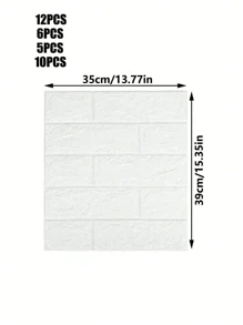 12 件/6 件/1 件 3D 自粘墙贴，泡沫防水壁纸，适用于儿童房、客厅背景装饰、防潮、防撞，适用于卧室、宿舍、出租屋、育儿室壁纸房间装饰家居装饰墙壁装饰浴室装饰卧室装饰房间装饰用品客厅装饰房屋装饰家居装饰客厅墙壁艺术墙纸个性化贴纸