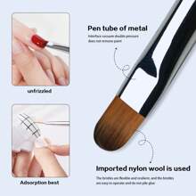 6 件金属指甲刷套装，包括圆头、平头和线刷，用于打造惊艳美甲的精密工具 - 淺藍色 - 查看 8