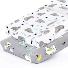 Copri fasciatoio in maglia elastica super morbida, copri fasciatoio con stampa di animali carini, adatto a fasciatoi di 32"X16", unisex per bambini e bambine - Multicolore - Visualizzare 7