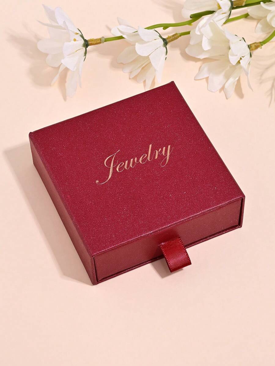 1 件时尚简约闪光英文字母珠宝盒，推拉式耳环项链收纳盒，婚礼/节日礼品盒 - 包裝盒 - 查看 1