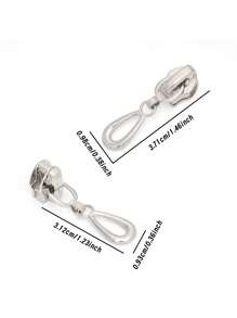 20pcs #5 Silver-Gray Zipper Pulls, Waterdrop Shaped, Nylon Zipper, Suitable For Clothing, Jackets, Bags, Handmade Home Textiles, Apparel Accessories Use - Silver - View 2