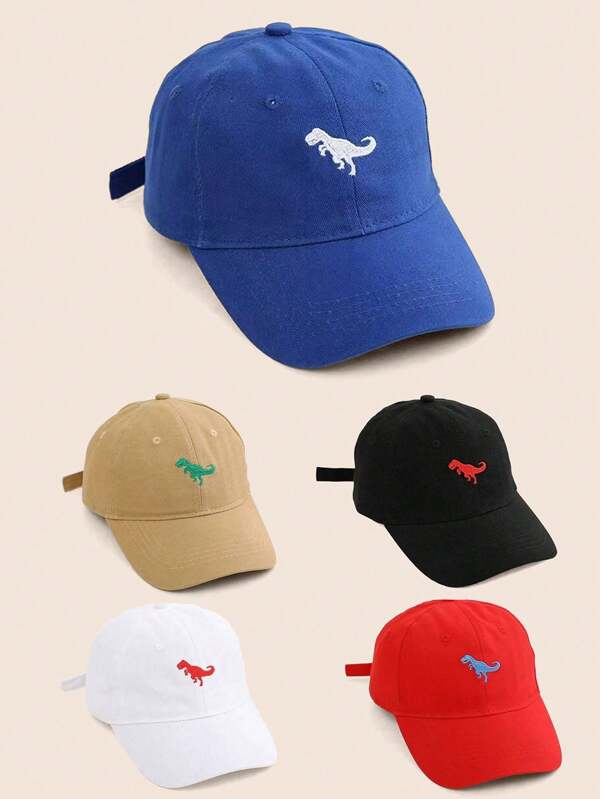 1pc Kids Mini Embroidered Dinosaur Baseball Cap, Sun Hat