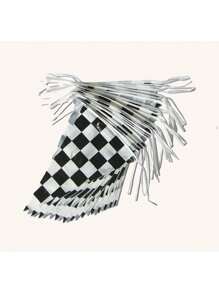 10/30米赛车旗横幅赛车生日装饰派对旗帜横幅彩旗花环旗帜派对礼品悬挂用品 - 黑與白 - 查看 2