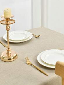 1PC Splash-Proof, Stain-Resistant, Wear-Resistant Elegant Modern Tablecloth, Thick Tear-Resistant Faux Linen Rectangular Multi-Size Washable Table Cover, Suitable For Daily Dinner, Brunch, Gathering, Indoor And Outdoor Use - Beige - View 6