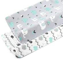 Copri fasciatoio in maglia elastica super morbida, copri fasciatoio con stampa di animali carini, adatto a fasciatoi di 32"X16", unisex per bambini e bambine - Multicolore - Visualizzare 1