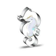 3 件/套不锈钢饼干模具 - 海洋主题饼干模具，包括海马、海星和贝壳 - DIY 饼干模具，用于面包、糖霜等海洋烘焙模具 - 烘焙工具和配件 - 厨房用品 - 1 套 3 件