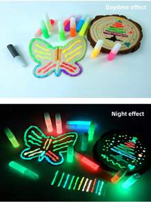 6 piezas Lapices fluorescentes que se iluminan en la oscuridad, exposición a luz fuerte los ilumina por la noche para dibujos DIY, pintura y delineado