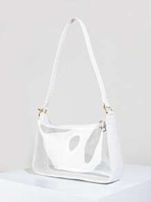 Women's Fashionable Transparent PVC Armpit Bag/Shoulder Bag For Daily Commuting - White - View 4