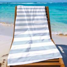 1 Stück gestreifte Strandtuch, weiches, saugfähiges Sonnenschutz-Strandtuch für Männer & Frauen