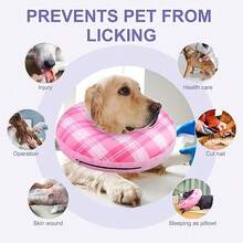 Inflatable Dog Cone Collar, Soft Dog Donut Collar For Medium To Large Dogs After Surgery, Elizabethan Collar Alternatives For Dogs Recovery Prevents Licking Wounds & No Blocking Vision - Multicolor - View 3