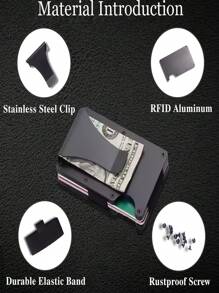 1 Piece Minimalist Wallet With RFID Shielding Function, Ultra-Thin Credit Card Clip, Aluminum Wallet, Suitable For Both Men And Women, Metal Wallet, Men's Front Pocket Can Be Used As A Gift, Multiple Colors, Minimalist Slim Fit