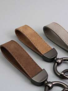 1pc Customized Engraved Name Letter PU Leather Fur Keychain, Fashion Casual Style, Father's Day Gift Suitable For Fathers, Elders, Partners, Teachers, Classmates, Friends, Can Be Used As Promotional, Business, Or Advertising Gift