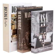 Kit 3 Fake Books Desk Book Organizer Box Decorative Object Holder - 鄉村設計 - 查看 2