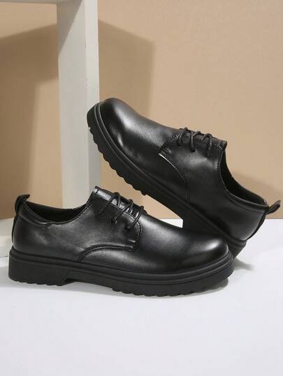 Spring & Autumn Thick Sole Slip-On Loafers, Comfortable Chunky Heel Casual Shoes For Teenagers, College Style, Suitable For Girls