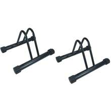 Set Of 2 Bicycle Floor Parking Racks - Single Bike Storage Stands For Home And Garage Use - Default - View 1