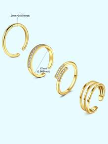 4Pcs Stainless Steel Toe Rings For Women Adjustable Toe Ring Set Simple Cute Thin Band Beach Summer Foot Jewelry Golden Silvery Rose Golden