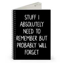 1PC Sổ tay xoắn ốc A5, Sổ tay trích dẫn vui nhộn dành cho người hay quên, Sổ tay danh sách việc cần làm, 5,5" X 8,3", Đồ dùng học tập, Quay lại trường - màu đen - Xem 4