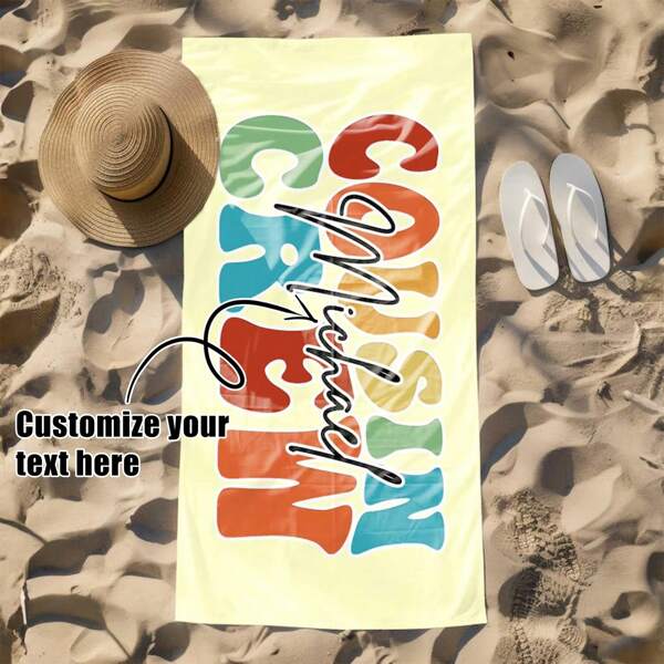 Cousin Crew Beach Towel, Summer Beach Gift For Cousin, Matching Cousin Trip Gift, Family Vacation Beach Towel, Kids Pool Birthday Party Towel, Multi-Functional, Ornamental, Reusable, Breathable, Adorable, High-Quality, Cute, Soft, Custom, Personalized, Unique, Ideal Gifts For Him, Ideal Gifts For Her, Her, Girlfriend, Family, Friends, Son, School Students, Workers, Kids, Dining Room, Bathroom, Living Room, Bedroom, Office, Tea Room, School, Home Holiday Bathroom DecorTravel Essentials Travel Accessories Beach Essentials