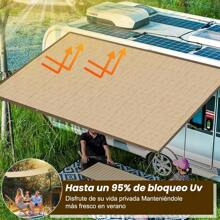 6X4M Beige y Negro Malla de Sombra Antideslumbrante para Exterior para Jardín, Balcón, Malla de Sombra para Plantas, Cubierta para Camping, Protector Solar, Marquesinas y Pergolas para Coches, Malla de Sombra Impermeable y Resistente al Viento con 95% de Protección UV para Patio, Exterior, Jardín, Amarillo/Negro - Negro1 - Ver 3