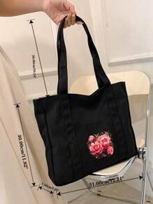 韩版复古手提包女2025新款时尚百搭手提包高端感简约小众单肩手提包 - 黑色 - 查看 5