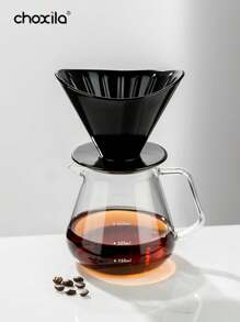 choxila 1pc V60 keramische koffiefilter, ingot-vormig overgietkoffiefilter, Sharing Pot druppelfilterbeker, herbruikbare kegelvormige overgietkoffiezetter met vleugelvormige zijkanten, koffie-accessoires