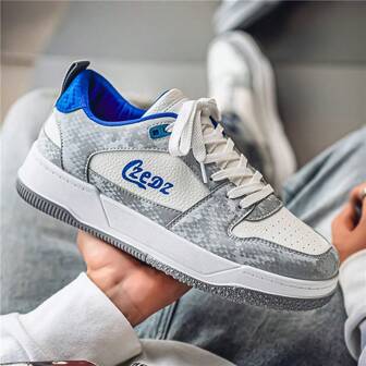 New Men's Casual Low-Top Niche Snake Skin Pattern Sneakers, Versatile Thick Sole Athletic Sneakers, Fashion Color Block Leisure Shoes