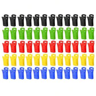 60 Sock Clips For Washer And Dryer With Hooks, Sock Holding Clips, Assorted ColoursClothes Pins Back To School