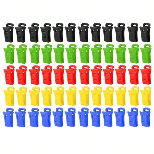 60 Sock Clips For Washer And Dryer With Hooks, Sock Holding Clips, Assorted ColoursClothes Pins Back To School