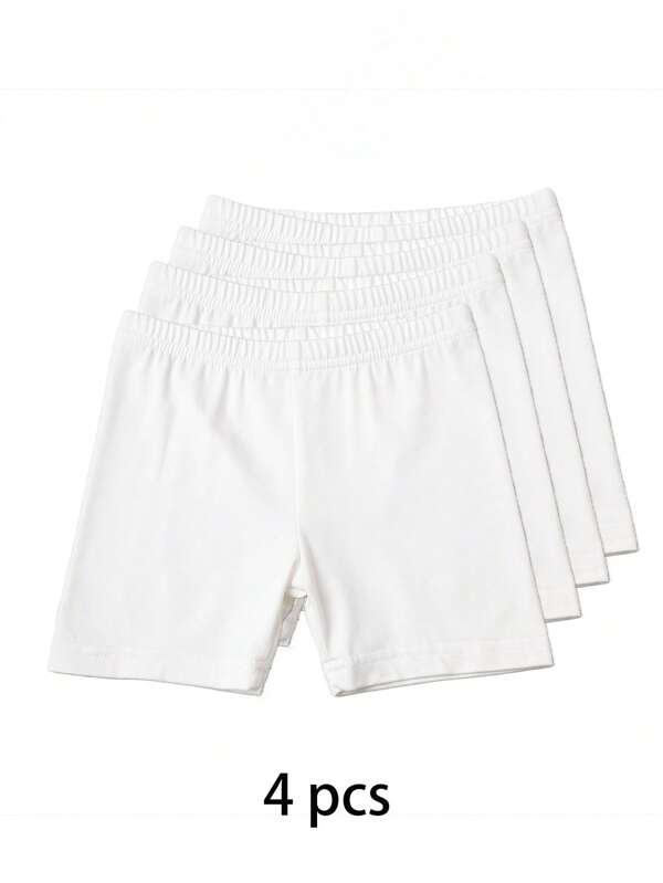 4 Stück Kinder Einfarbige Shorts, Sicherheitsshorts, dünne Unterziehshorts, geeignet für den Alltagsgebrauch