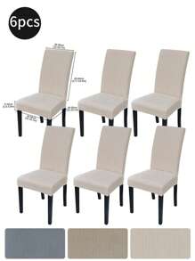 1 szt./4 szt./6 szt. Elastyczne minimalistyczne pokrowce na krzesła w jednolitym kolorze, odporne na zachlapanie i kurz do biura, salonu, jadalni, zestaw 6 pokrowców na krzesła do jadalni, zdejmowane, zmywalne pokrowce na krzesła do jadalni, rozciągliwy pokrowiec na krzesło Parson