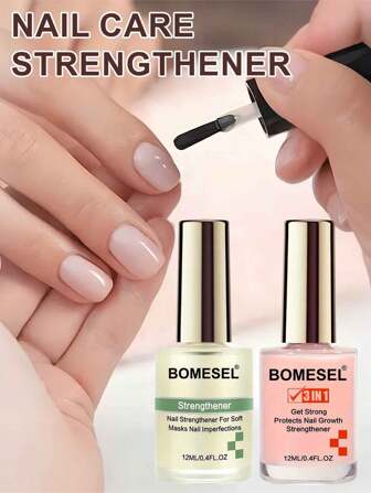 PAORPEVM 1瓶12ml蛋白指甲二合一强化液，指甲护理适用于强化亮泽脆弱指甲，防止指甲剥落，强健指甲，送给妈妈的礼物