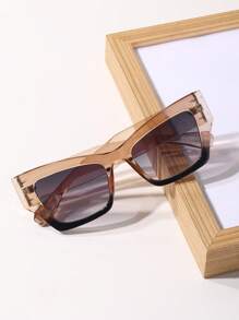 Populair ontwerp gepersonaliseerde futuristische veelkleurige 1-delige vierkante gradiënt luipaard plastic full frame modieuze bril, voor vrouwen - strandaccessoires, muziekfestivals, straatfotografie modeaccessoires