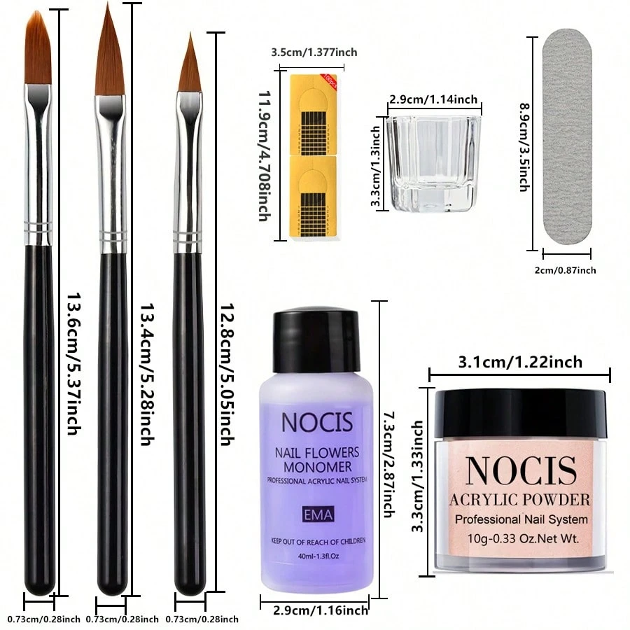 Kit de uñas acrílicas para principiantes - Extensión de uñas DIY, polvo ...