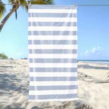 1 Stück gestreifte Strandtuch, weiches, saugfähiges Sonnenschutz-Strandtuch für Männer & Frauen
