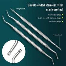 1pc / 3pcs Professional Pedicure Tools: Nail Groove Cleaner, Nail File, And Toenail Lifter - Anti-Slip Design For Safe Nail Care