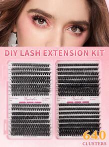 640800PCS D Curl Single Eyelash Bundle Large Capacity 30D+40D+60D+80D 9-16mm DIY Eyelash Bundle Natural Look & Ultra Thick & Slim & Ultra Soft & Ultra Light Reusable Personal Split False Eyelashes Eyelash Extension Kit With Makeup Tools 2 Mascara Brushes For Beginners To Use At Home Or In Everyday Life & Weddings & Dates & Parties & Music Festivals & Halloween & Happy Christmas