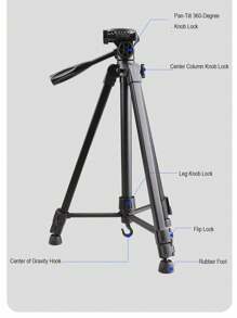 FB Fengbiao FB Lightweight Camera Tripod With Phone Holder, Suitable For DSLR, Mirrorless Cameras, Live Streaming, Outdoor Photography, Portable And Stable Tripod Stand