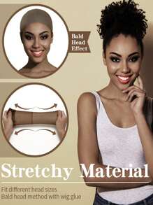 12PCS Brown Wig Caps For Women And Men, Stretchy Nylon Stocking Caps With Closed End Mesh, Lightweight And Breathable - Brown - View 8