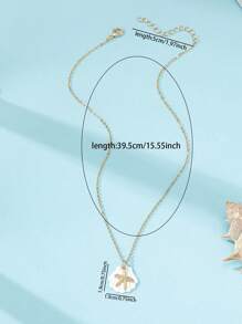 1 件夏季假期海星贝壳吊坠精致项链女士沙滩项链波西米亚风珠宝