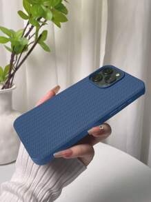 1 carcasă de protecție moale TPU cu textură tricotată 3D, albastru-ceață, compatibilă cu seria 16, impermeabilă, rezistentă la șocuri, la căderi și la zgârieturi