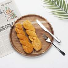 Bandeja de madera de acacia, tabla de cortar redonda para charcutería, plato de aperitivos, fuente para quesos, apta para alimentos, ensaladas, aperitivos, galletas, filetes, pasteles, hamburguesas, decoración de mesa de cocina