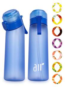 1 pièce Bouteille d'eau aromatisée, ensemble de démarrage de bouteille, bouteille de boisson avec un gobelet aromatisé aléatoire, convient pour les gymnases, les écoles, bouteille d'eau aromatisée