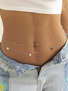 1pc Multi-Layer Simple Sequin Sexy Waist Chain Body Chain Summer, School Fall, Autumn, Halloween - Multicolor - View 6