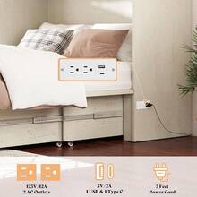 Full/Queen Murphy Cabinet Bed With Charging Station, Modern Hideaway Foldable Platform Bed With Large Storage Drawer, Ideal Space-Saving Bed For Home Office Or Small Rooms, Distressed White - Xem 9