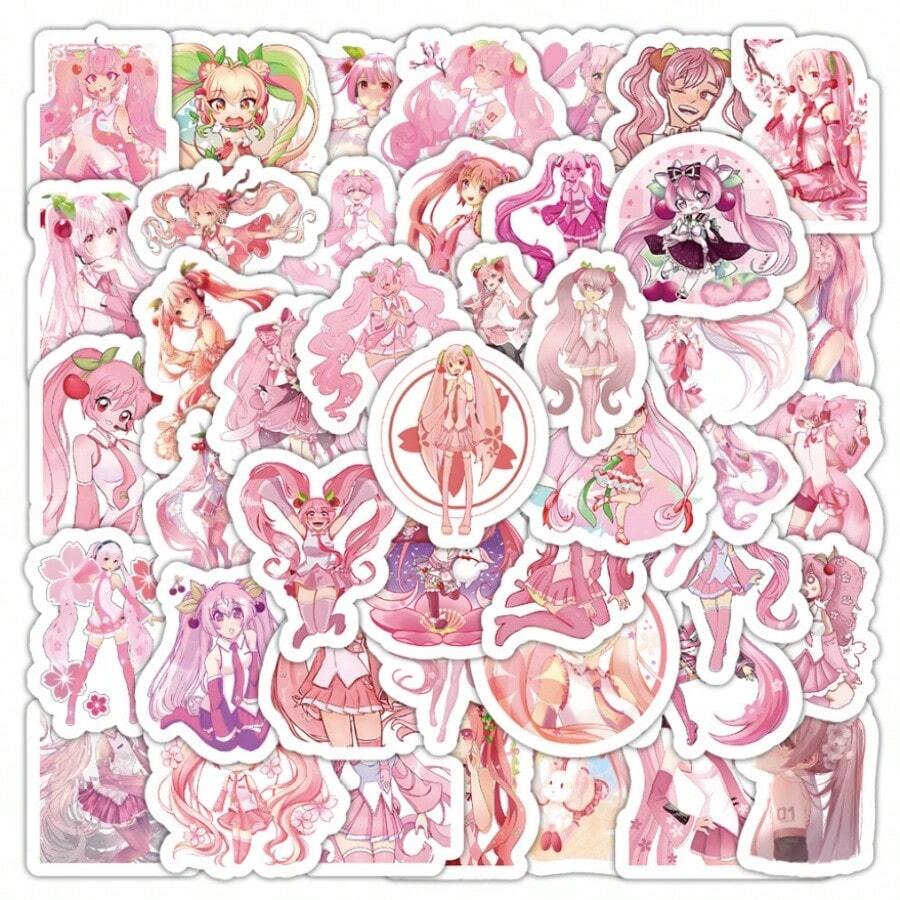 6 件/袋包含 50 张不同图案的涂鸦贴纸，用于装饰行李箱水杯账本文具用品贴纸