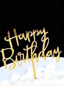 10pcs Happy Birthday Acrylic Cake Topper, Birthday Cake Decor Topper, Party Decor Supplies, Modern Letter Graphic Cake Top Decoration Mirror Golden Acrylic Multifunctional Cake Decor Topper, For Birthday Party Decoration Ideas, Perfect Keepsake For Your Family And Friends, Valentine Day - Multicolor - View 5