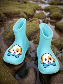 儿童鞋 儿童卡通雨靴 时尚橡胶儿童雨鞋 防水高帮雨鞋 防水涉水鞋 蓝色