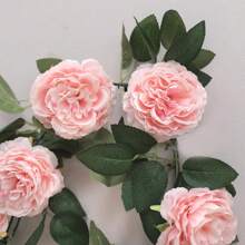 Pink Silk Peony Artificial Big Flowers Vines Wedding Party Wall Hanging Ivy Rattan Home Garden Dration Garland Green Plants